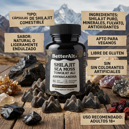 Shilajit 60 Cápsulas – Potencia el Rendimiento Masculino