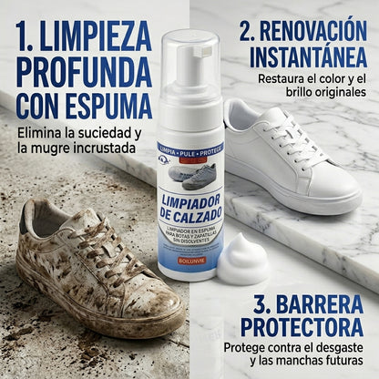 LIMPIADOR PARA ZAPATILLAS - Limpieza Instantánea - Recupera el blanco original en minutos