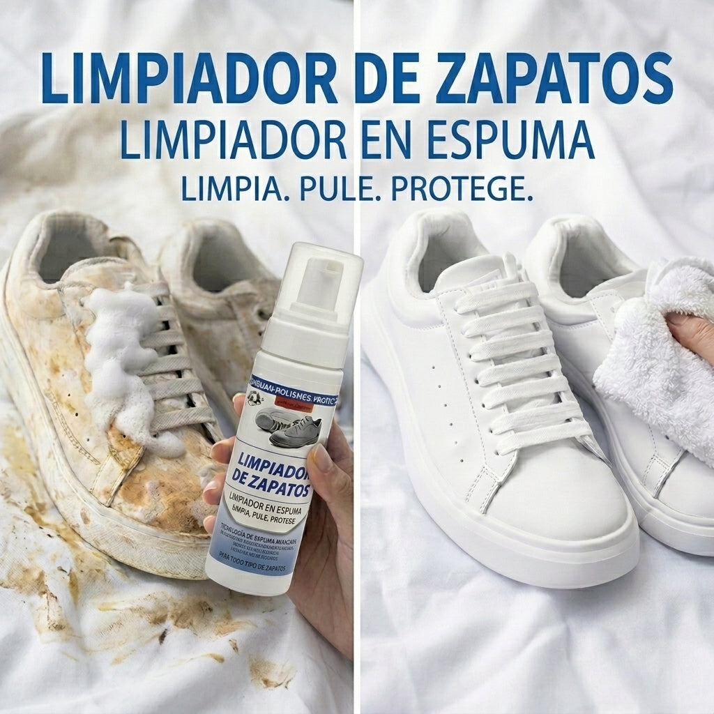 LIMPIADOR PARA ZAPATILLAS - Limpieza Instantánea - Recupera el blanco original en minutos
