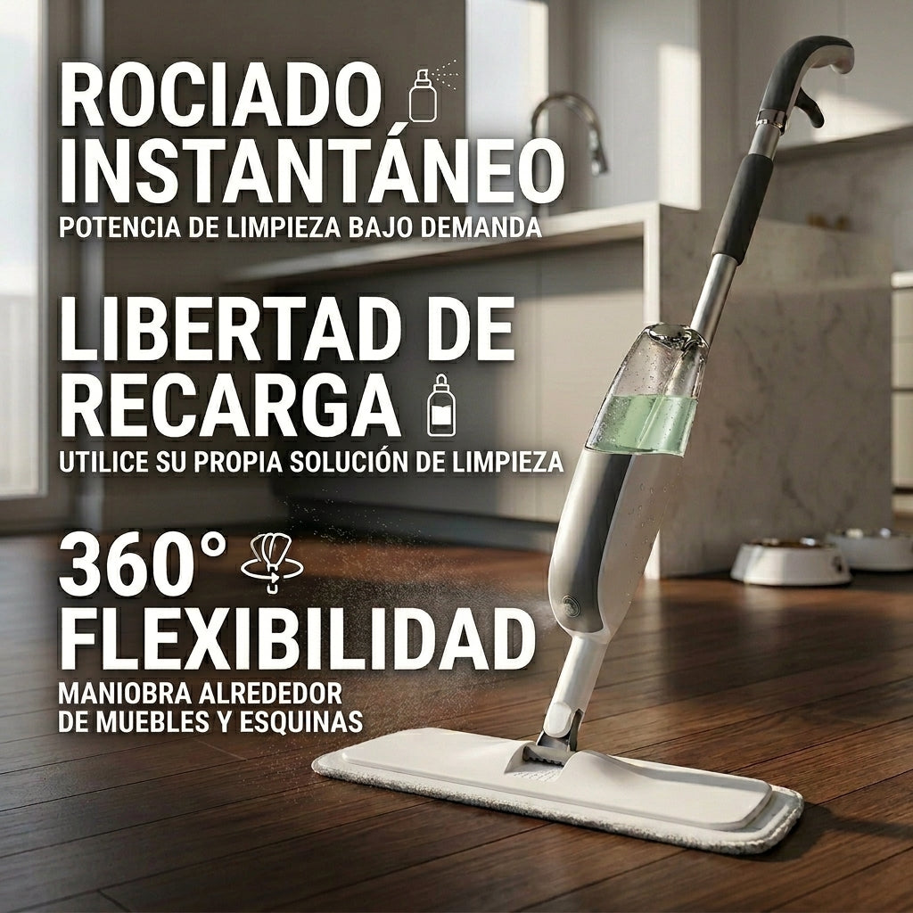 Mopa Rociadora - Rocia y Limpia en Minutos - Limpieza Inteligente y Pisos Impecables