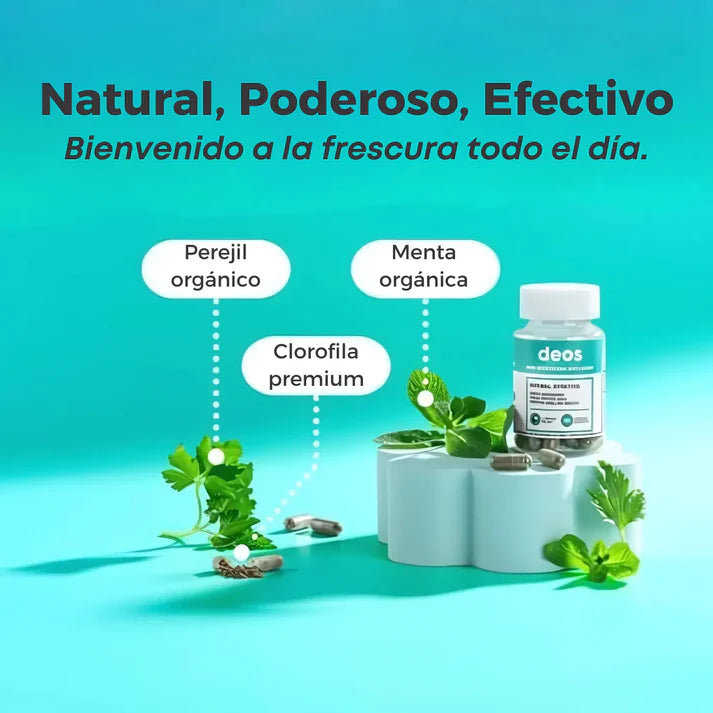 DEOS™ - 30 Cápsulas Naturales - Frescura interior y confianza todo el día