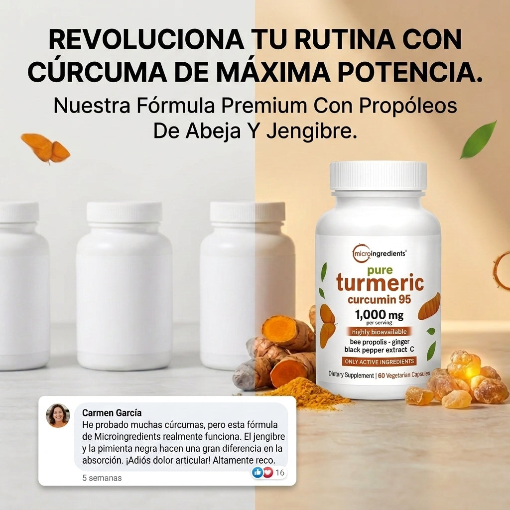 Turmeric Curcumin (Cúrcuma + Pimienta Negra) - Bienestar Articular - Vive Sin Dolores desde Hoy