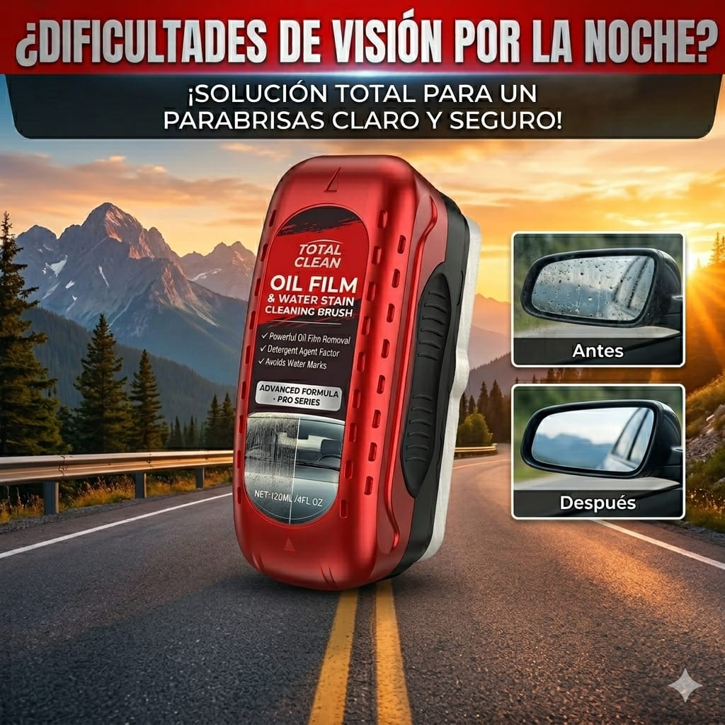 2x1 Oil Film Limpia Vidrio - Devuelve Claridad y Seguridad en 30 Segundos