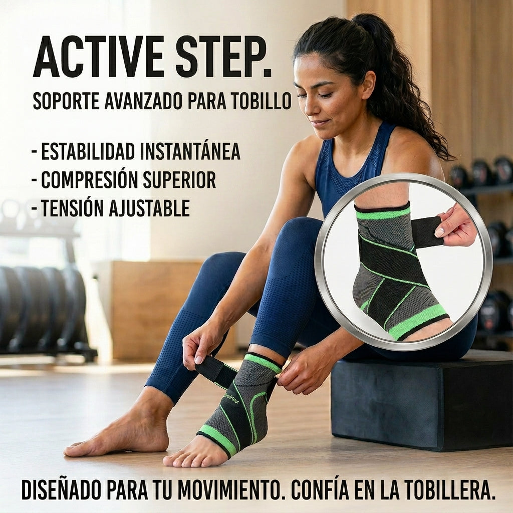 Tobillera ActiveStep - Soporte y Compresión - Reduce Molestias y Recupera Movilidad