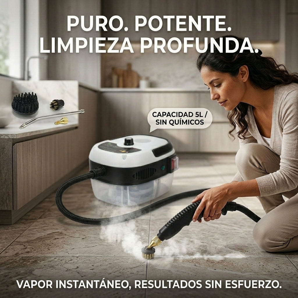 LIMPIADORA A VAPOR - Desinfección a Alta Presión - Elimina Grasa y Suciedad en Minutos