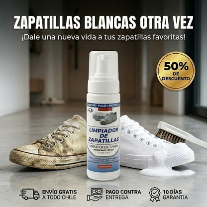 LIMPIADOR PARA ZAPATILLAS - Limpieza Instantánea - Recupera el blanco original en minutos