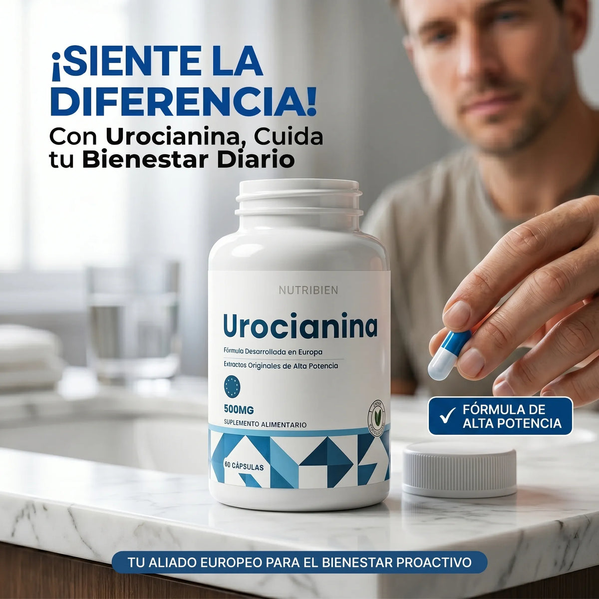 UROCIANINA™ 60 cápsulas - Cuidado Prostático y Urinario - No más ganas de orinar cada 30 minutos