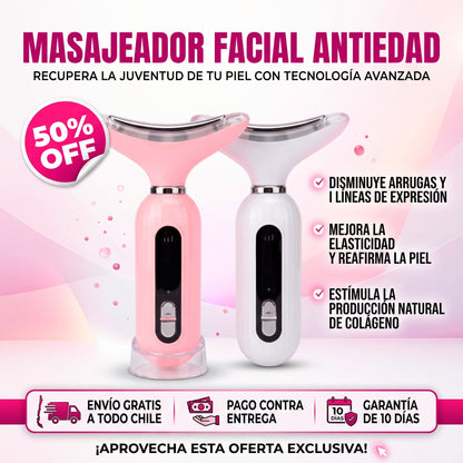 MASAJEADOR FACIAL ANTIEDAD - Rostro más firme y luminoso desde casa