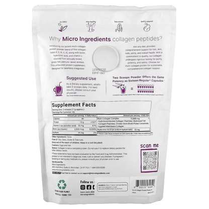 Multi Collagen Peptides - Colágeno en Polvo - Complementa tu Rutina de Piel, Cabello y Uñas