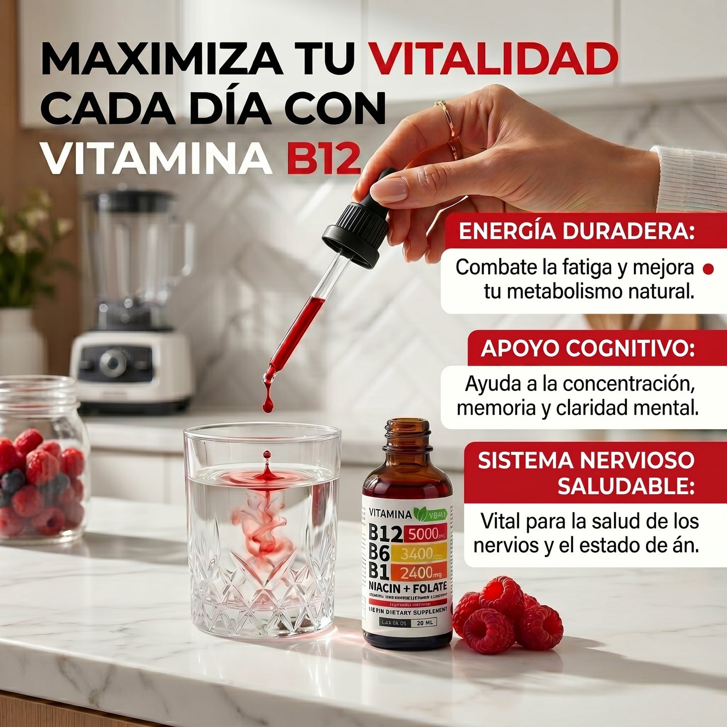 VITAMINA B12 - Energía y Bienestar - Más Energía y Concentración Todos los Días