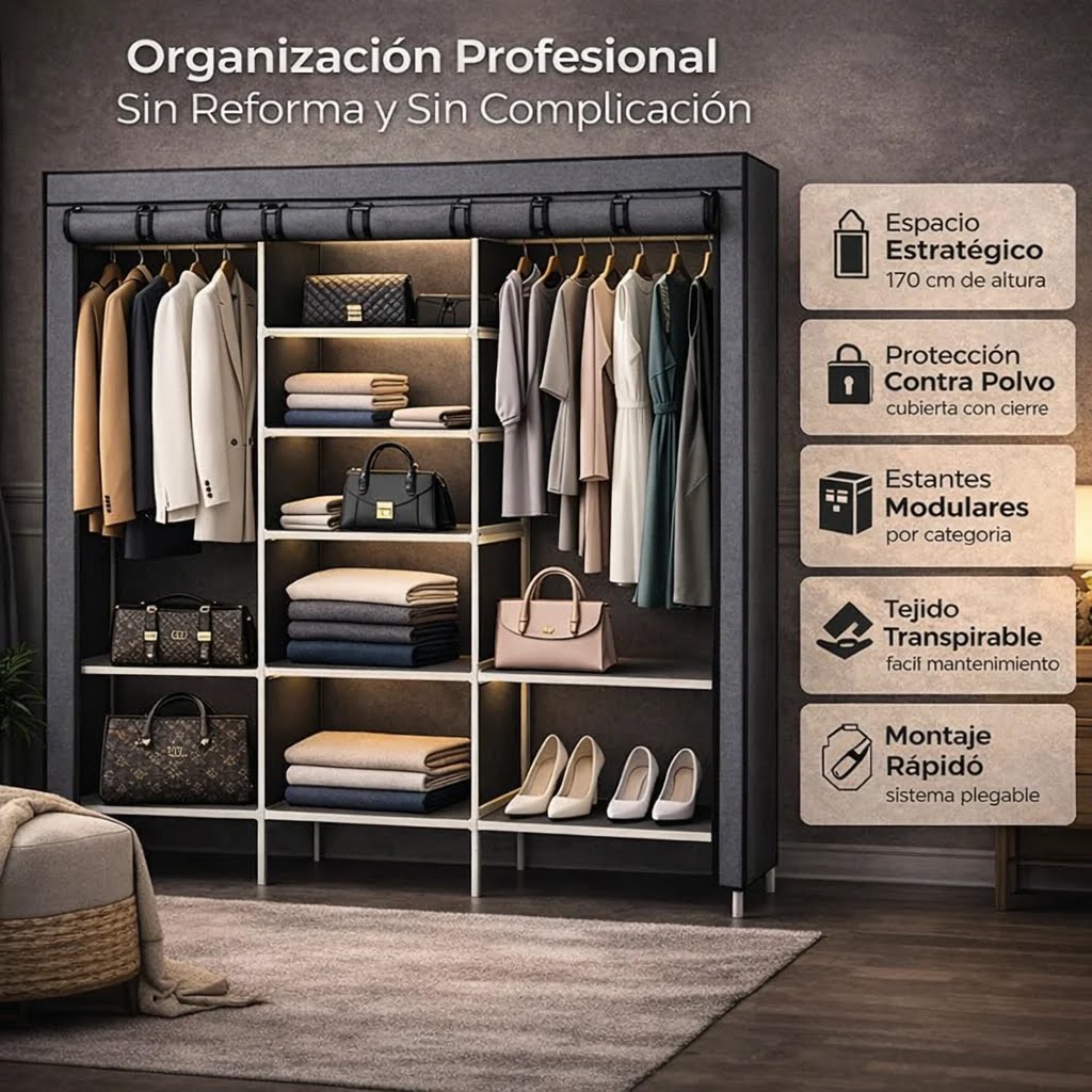 Armario Plegable Multiuso - Organización Instantánea - Más espacio en casa desde el primer uso