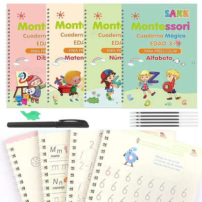 4 Libros Montessori – Práctica de Escritura - Entretención Para Tus Niños