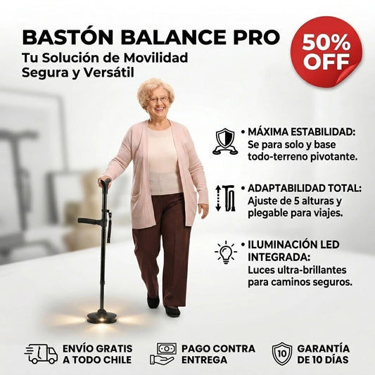 Bastón Balance Pro - Soporte Seguro - Recupera la confianza para caminar cada día